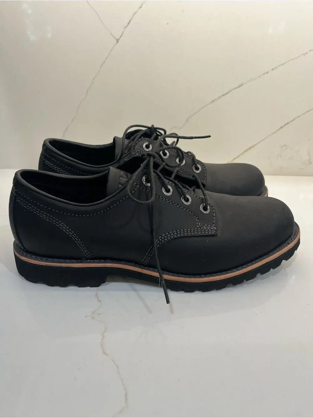 L.L.Bean Leather Vibram Lug Sole Oxford Shoes Men’s 10.5M Rugged Lace-Up NWOT